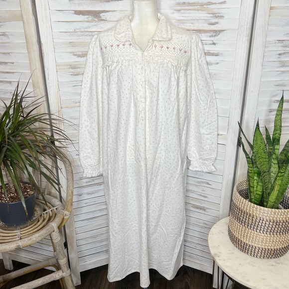 AMANDA STEWART COUNTRY Women's VINTAGE Cotton Flannel Sleep Dress Rosebud XL - Picture 11 of 12